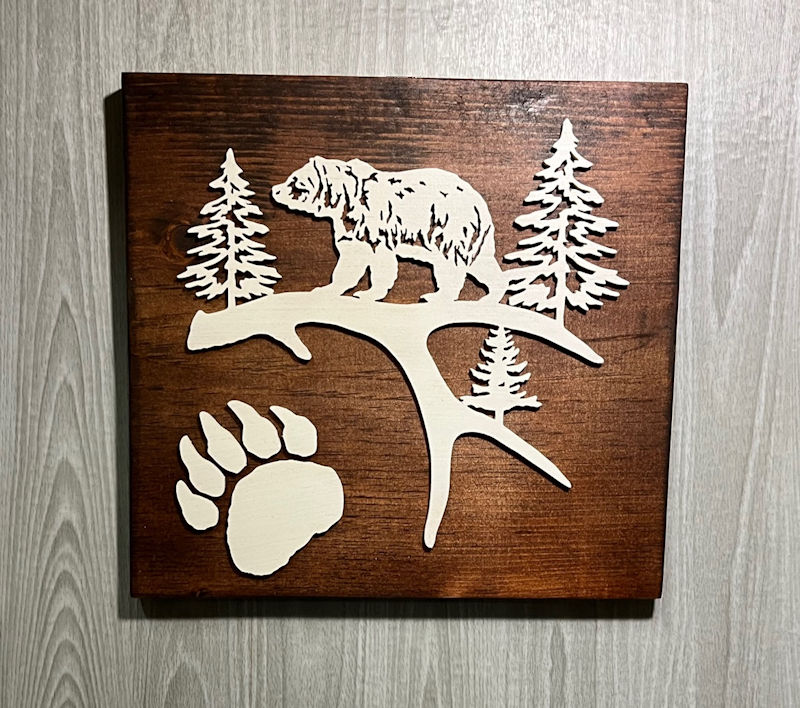 (image for) Bear on Antler Wall Art.