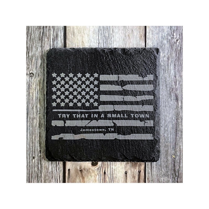 (image for) American Flag Design, 4" Slate Coaster, set of 4