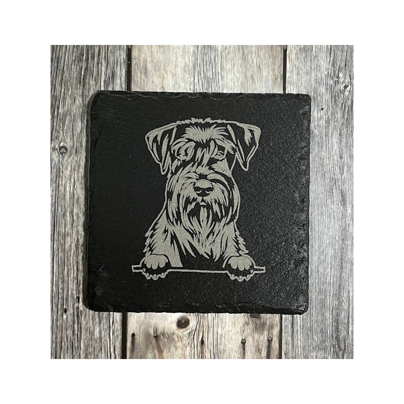 (image for) Schnauzer Design, 4" Slate Coaster, set of 4