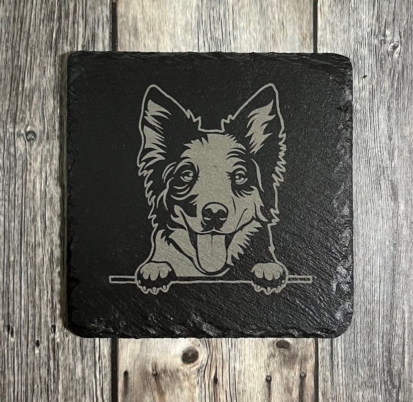 (image for) Dog Design, 4" Slate Coaster, set of 4