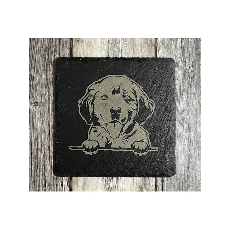 (image for) Dog Design, 4" Slate Coaster, set of 4