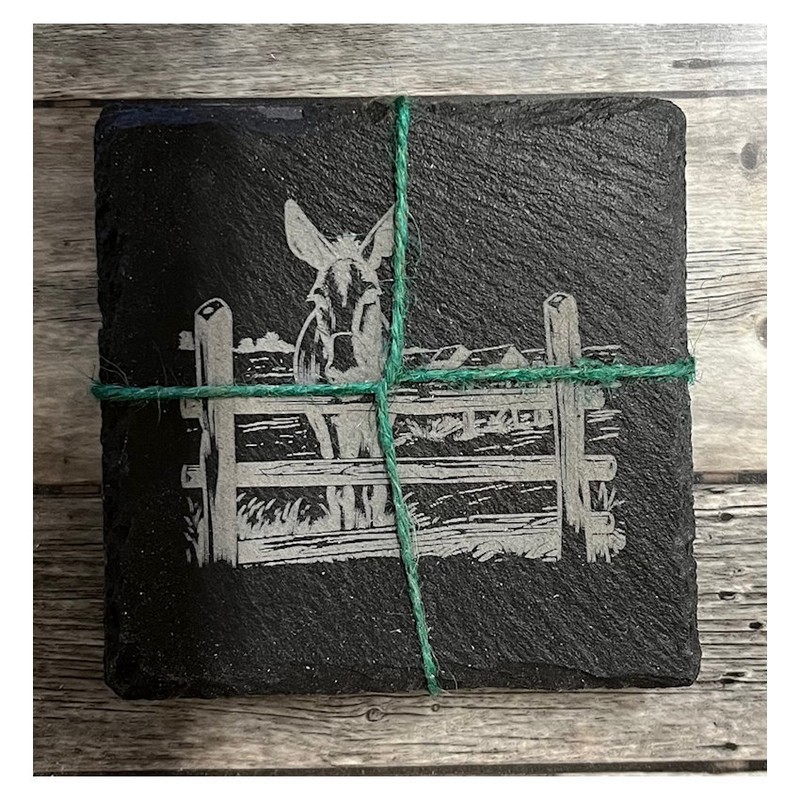 (image for) Mule Design, 4" Slate Coaster, set of 4