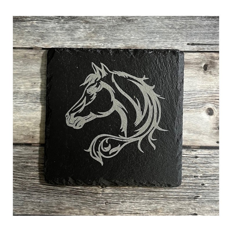 (image for) Horse HeadDesign, 4" Slate Coaster, set of 4