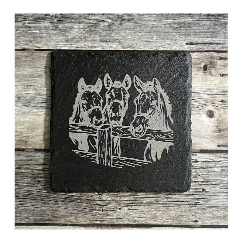 (image for) Mules Design, 4" Slate Coaster, set of 4