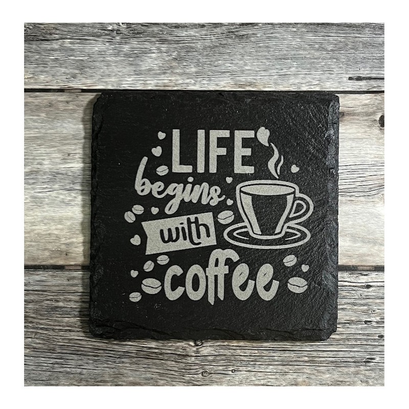 (image for) Coffee Design, 4" Slate Coaster, set of 4