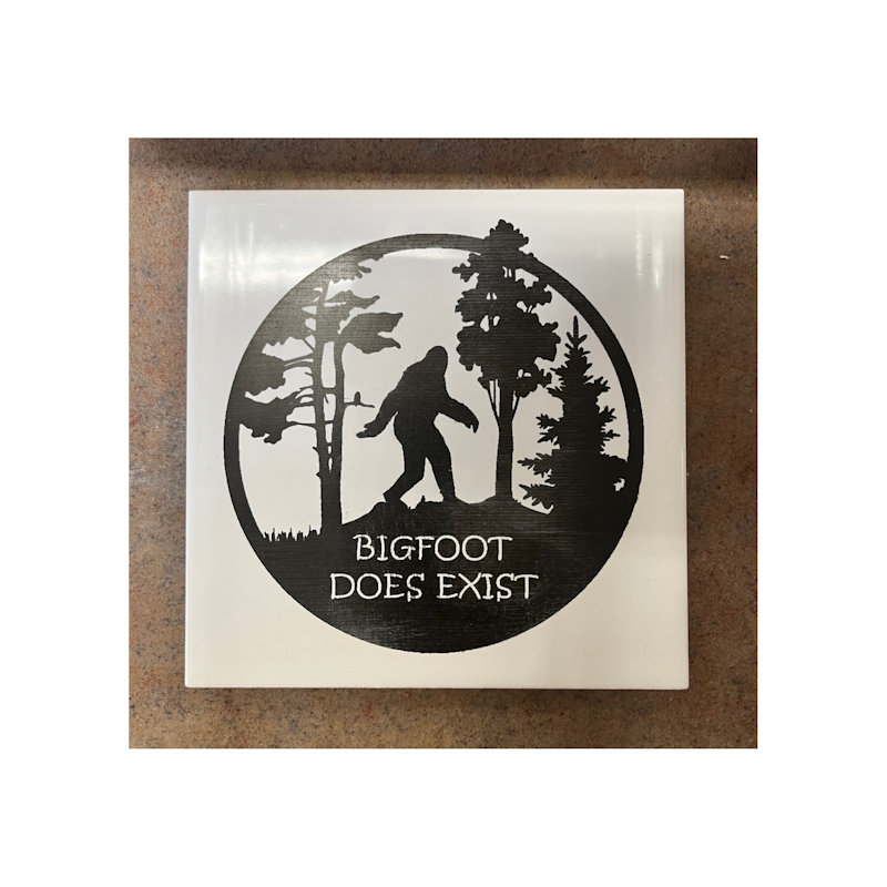 (image for) Ceramic Trivet, 6" Square with Bigfoot