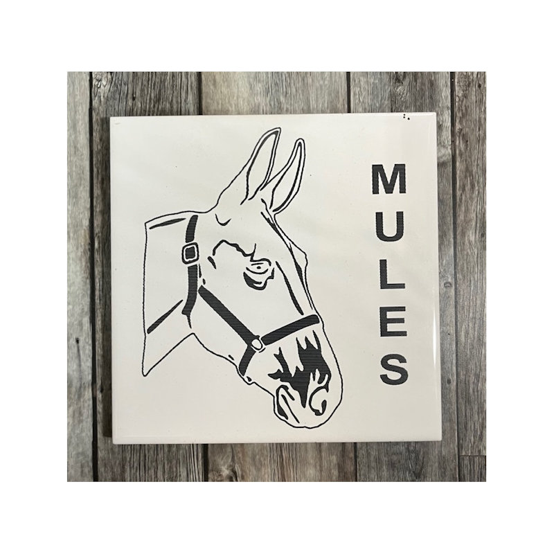 (image for) Ceramic Trivet, 6" Square with Mule