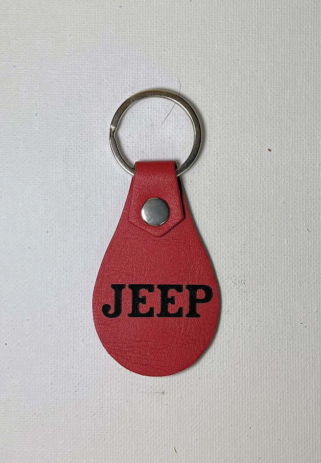 (image for) Jeep Leather Key Ring, 3.5" x 1.5"