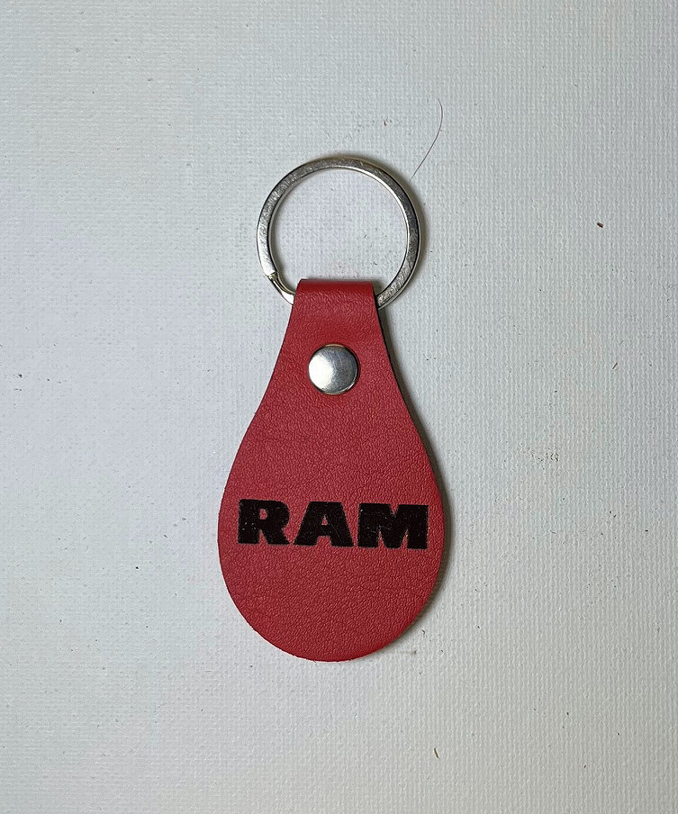 (image for) RAM Leather Key Ring, 3.5" x 1.5"