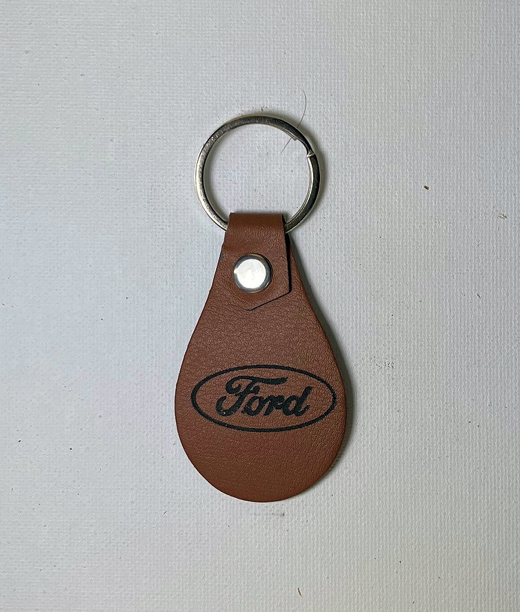 (image for) Ford Leather Key Ring, 3.5" x 1.5"