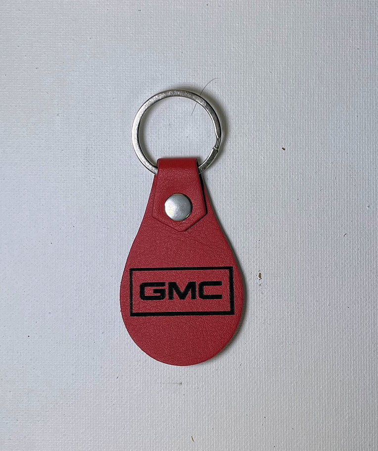 (image for) GMC Leather Key Ring, 3.5" x 1.5"