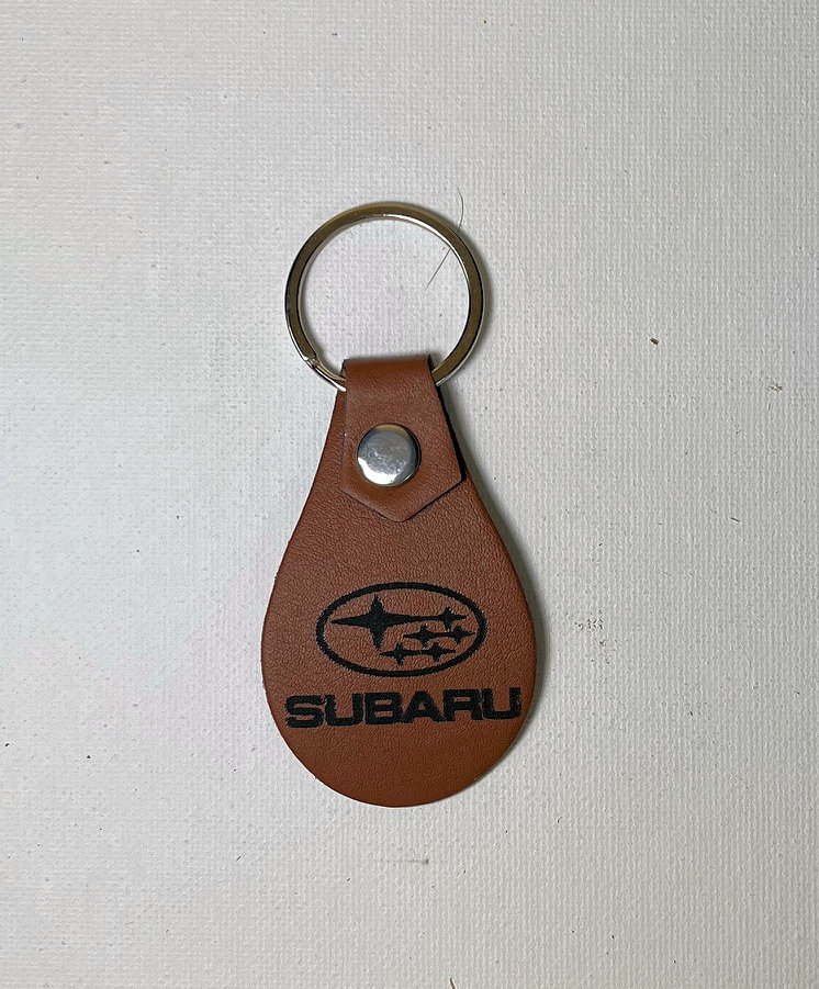 (image for) Subaru Leather Key Ring, 3.5" x 1.5"