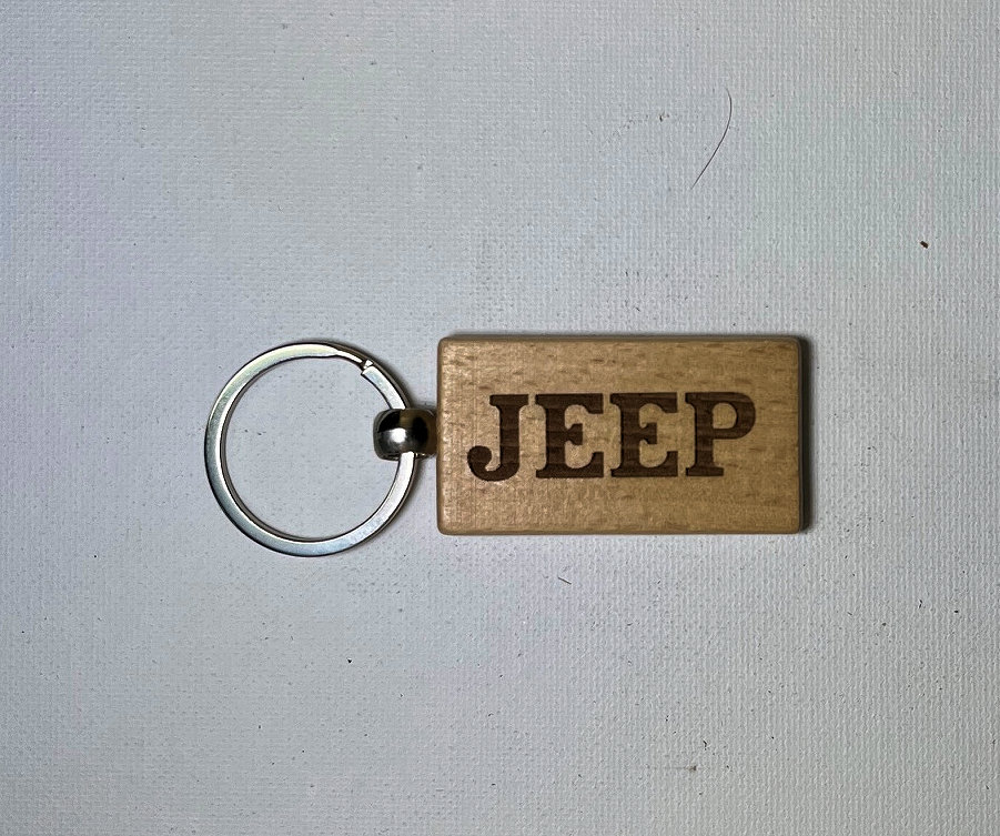 (image for) Jeep Wood Key Ring, 3.5" x 1"