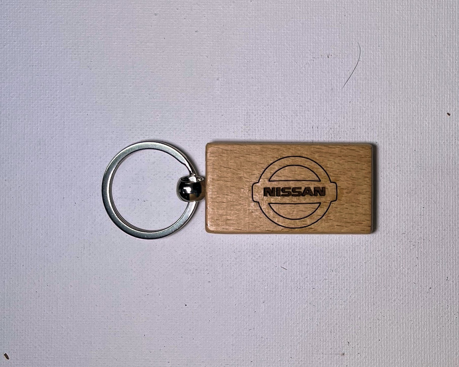 (image for) Nissan Wood Key Ring, 3.5" x 1"