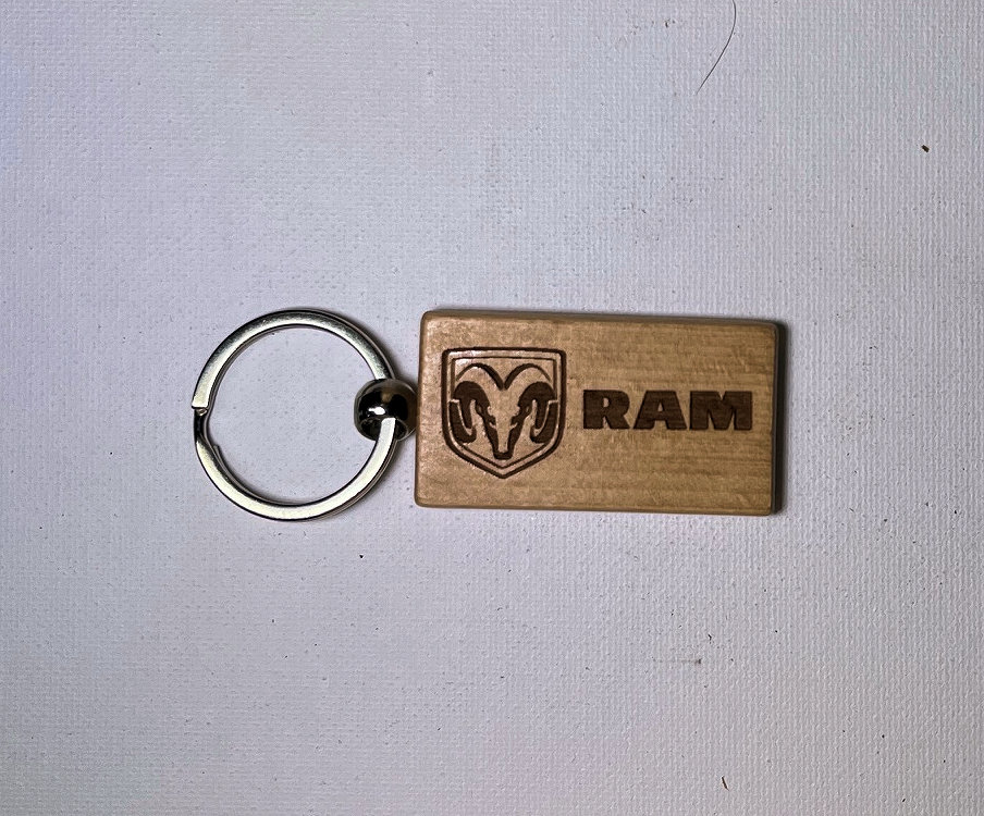 (image for) RAM Wood Key Ring, 3.5" x 1"