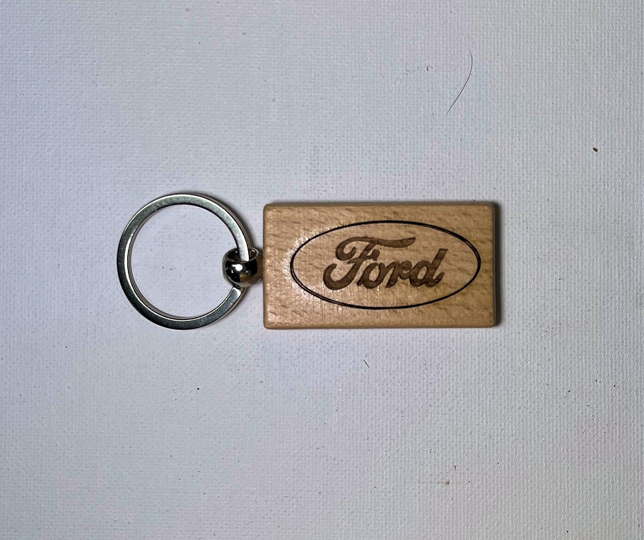 (image for) Ford Wood Key Ring, 3.5" x 1"