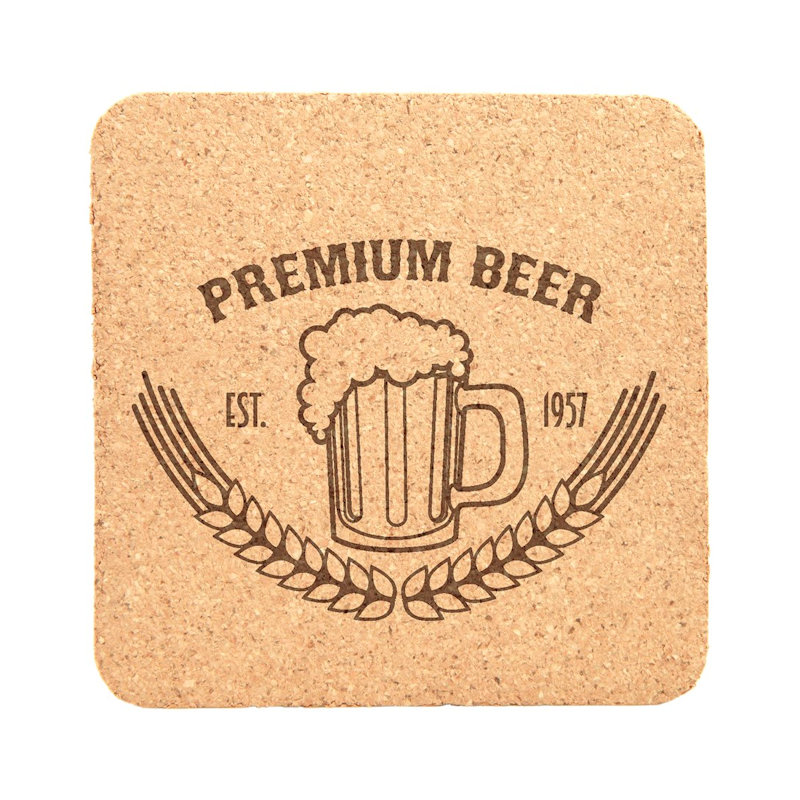 (image for) 4" x 4" Square Cork Coaster SET of 6 