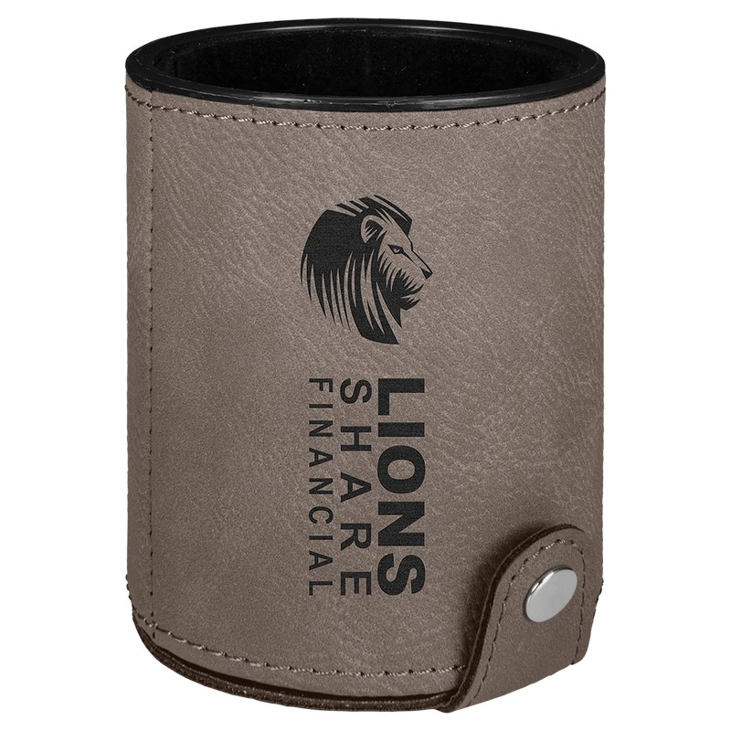 (image for) Light Brown Laserable Leatherette Dice Cup with 5 Dice