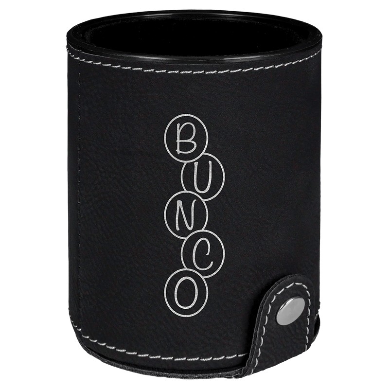 (image for) Light Brown Laserable Leatherette Dice Cup with 5 Dice