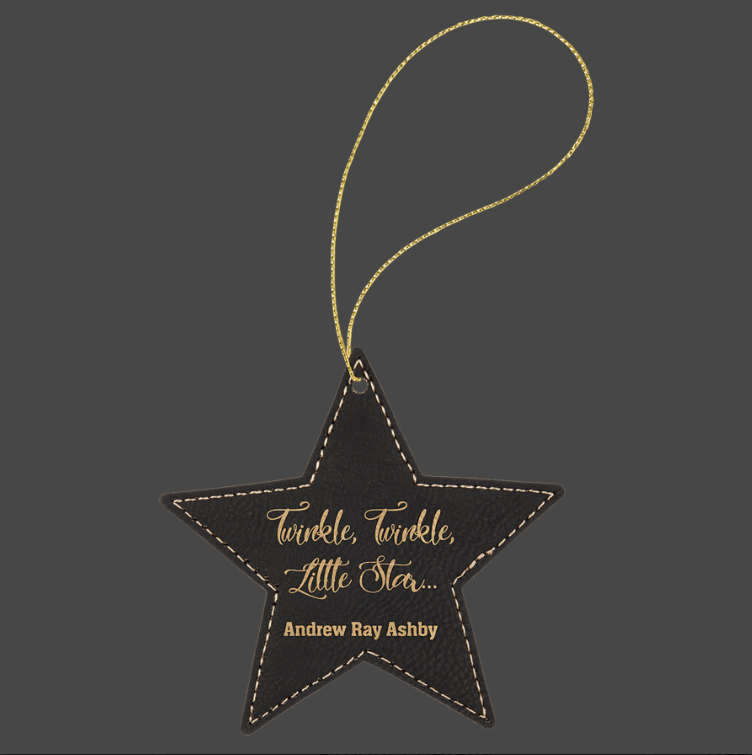 (image for) Leatherette Star Ornament with Gold String