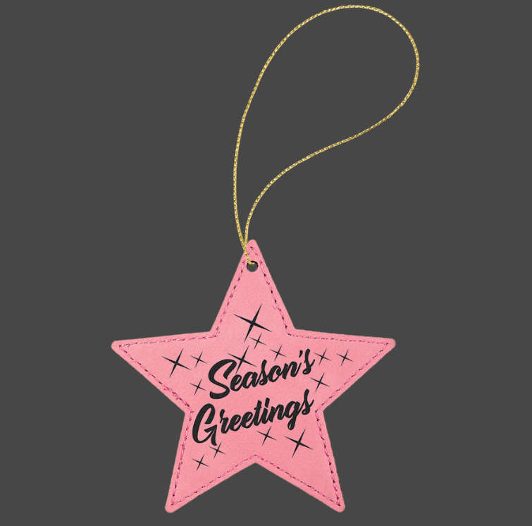 (image for) Leatherette Star Ornament with Gold String