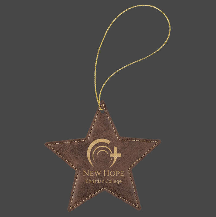 (image for) Leatherette Star Ornament with Gold String