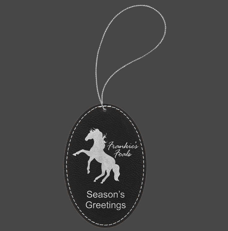 (image for) Leatherette Ornament with Gold String