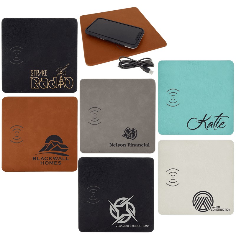 (image for) 8" x 8" Laserable Leatherette Phone Charging Mat