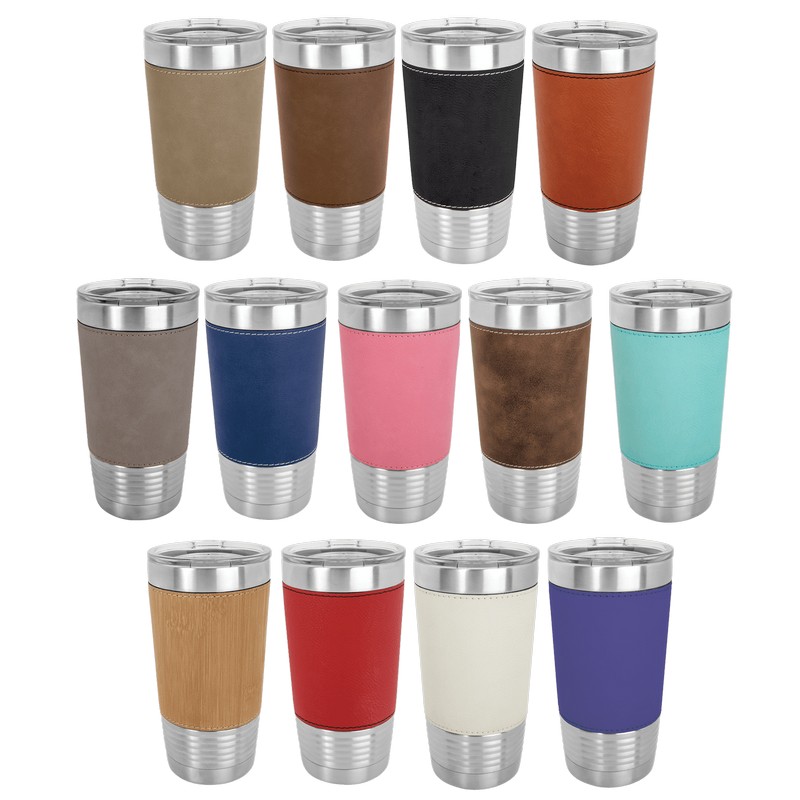 (image for) Polar Camel 20 oz. Laserable Leatherette Tumbler with Clear Lid