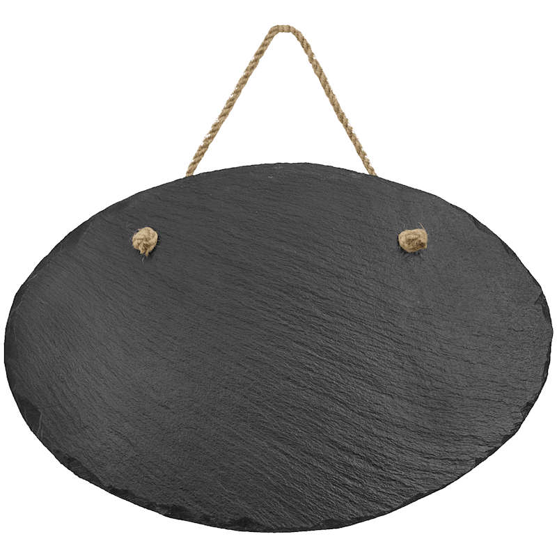 (image for) 11 3/4" x 7 3/4" Oval Slate Decor with Hanger String