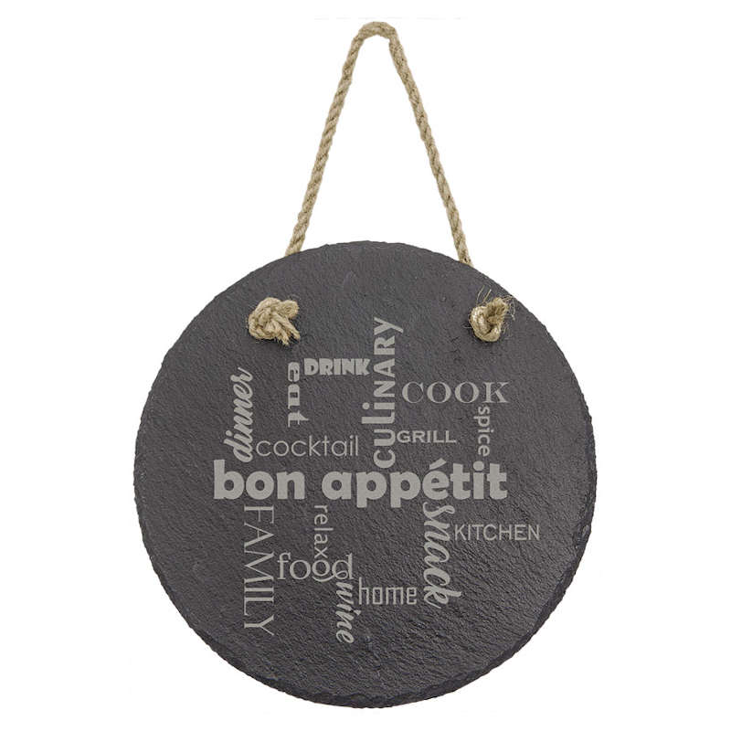 (image for) 7" Round Slate Decor with Hanger String