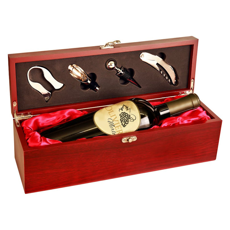 (image for) Rosewood Finish Single Wine Box with Tools