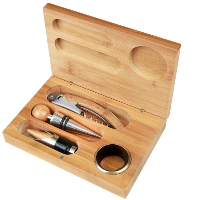 (image for) Bamboo 4-Piece Wine Tool Set