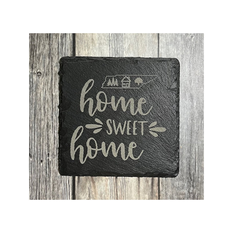 (image for) Coasters - Home Sweet Home I, Set of 4. With Custom Engraving on Back.