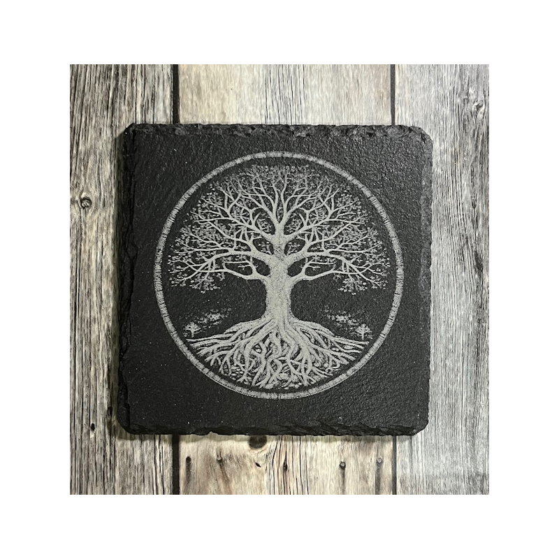 (image for) Tree of Life Design, 4" Slate Coaster, set of 4