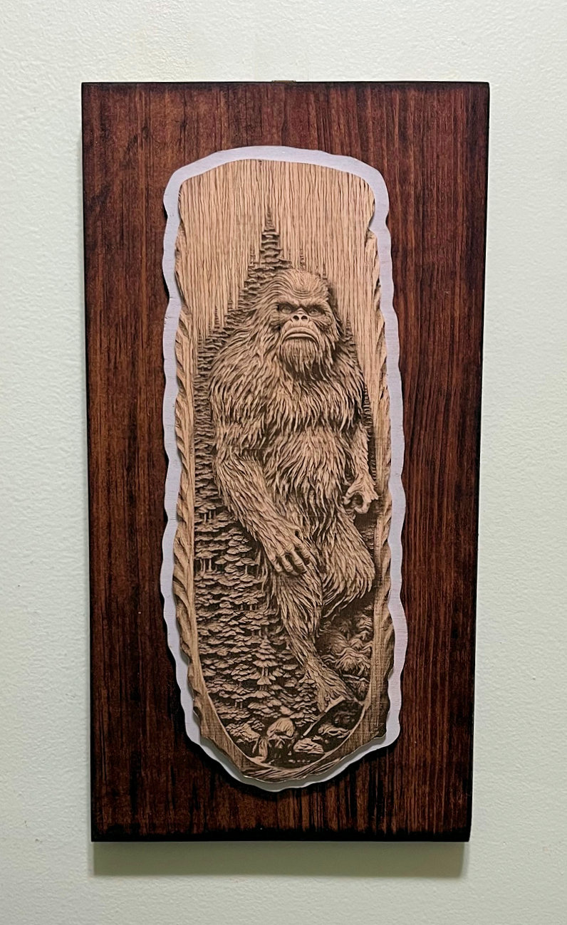 (image for) Bigfoot Laser Art with Dark Backer. - Click Image to Close
