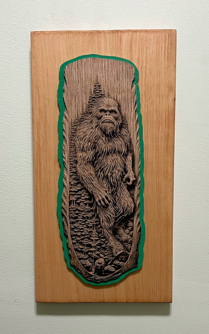 (image for) Bigfoot Laser Art with Light Backer.
