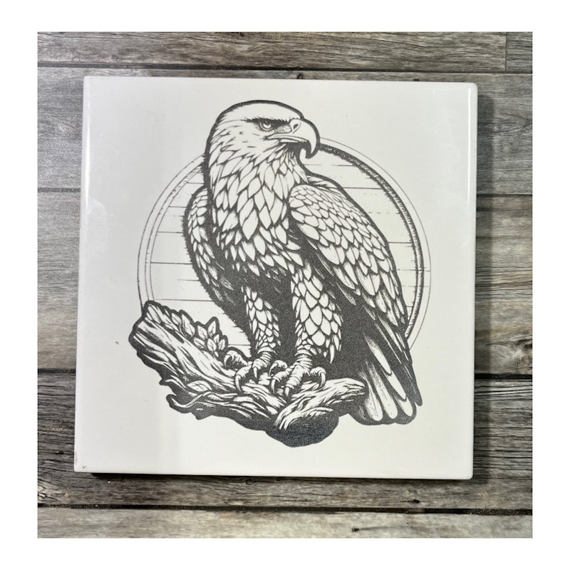 (image for) Ceramic Trivet, 6" Square with Eagle