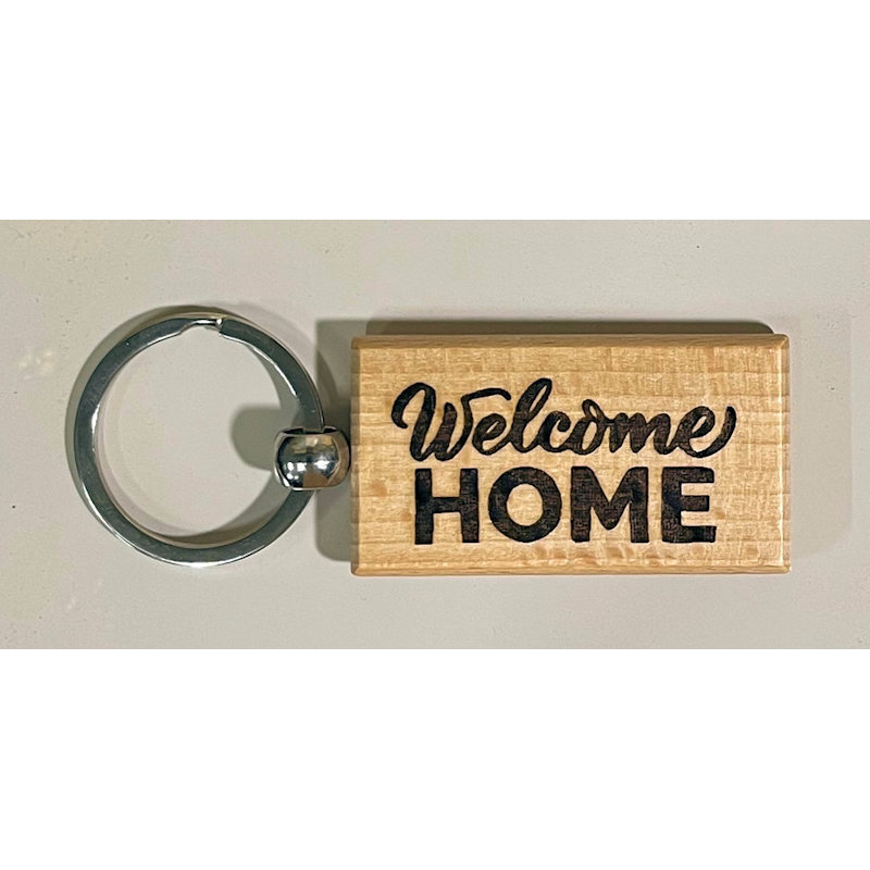 (image for) Keychain with Welcome Home and Optional Etching on the Back.