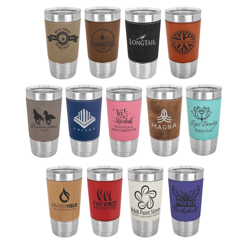 (image for) Polar Camel 20 oz. Laserable Leatherette Tumbler with Clear Lid