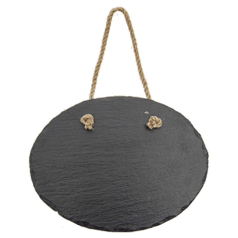 (image for) 7 3/4" x 6" Oval Slate Decor with Hanger String