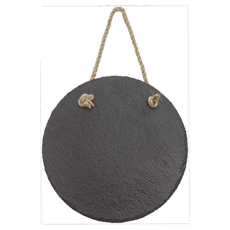 (image for) 7" Round Slate Decor with Hanger String