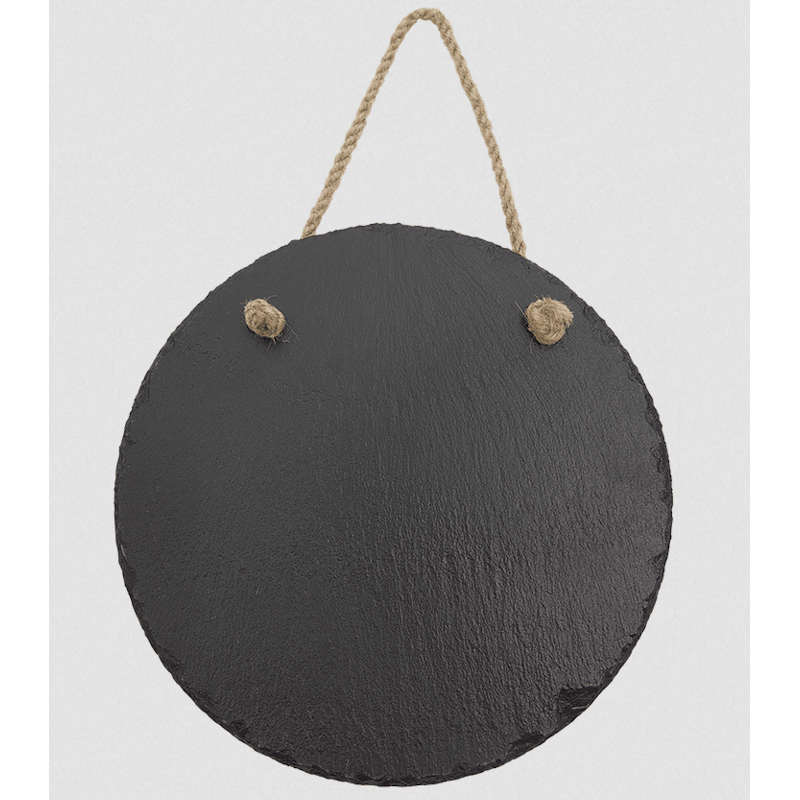 (image for) 7 3/4" Round Slate Decor with Hanger String