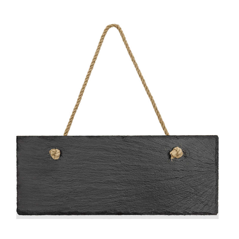 (image for) 10" x 4" Rectangle Slate Decor with Hanger String