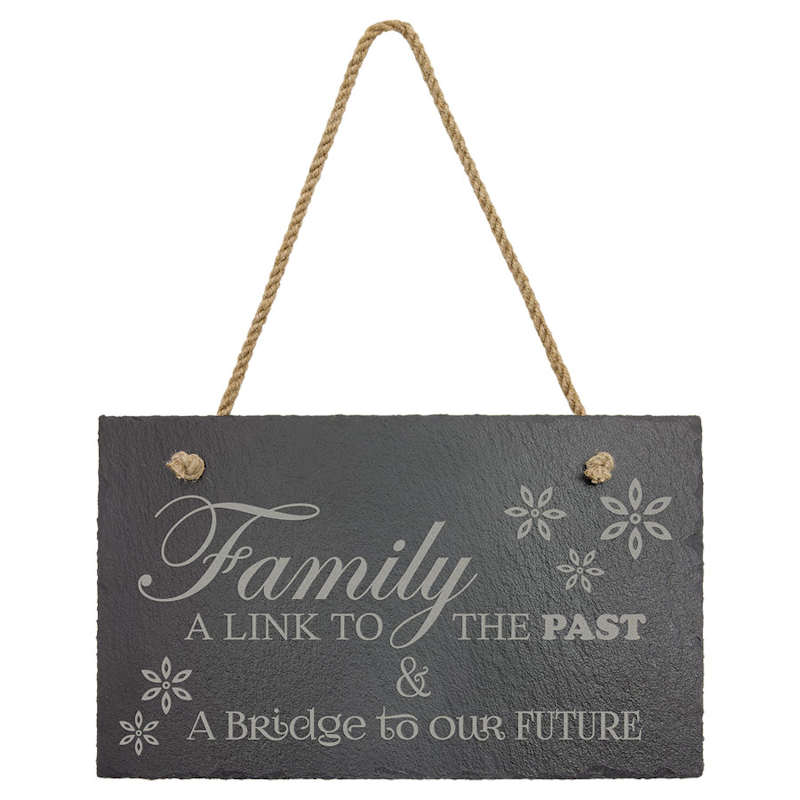 (image for) 11 3/4" x 7" Rectangle Slate Decor with Hanger String