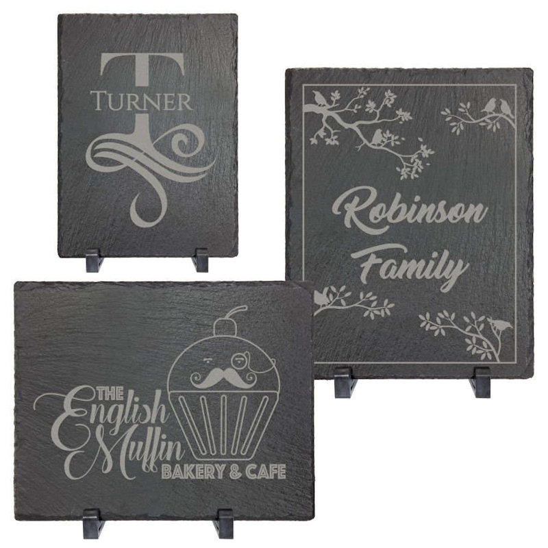 (image for) 7" x 5" Rectangle Slate Decor with Plastic Feet